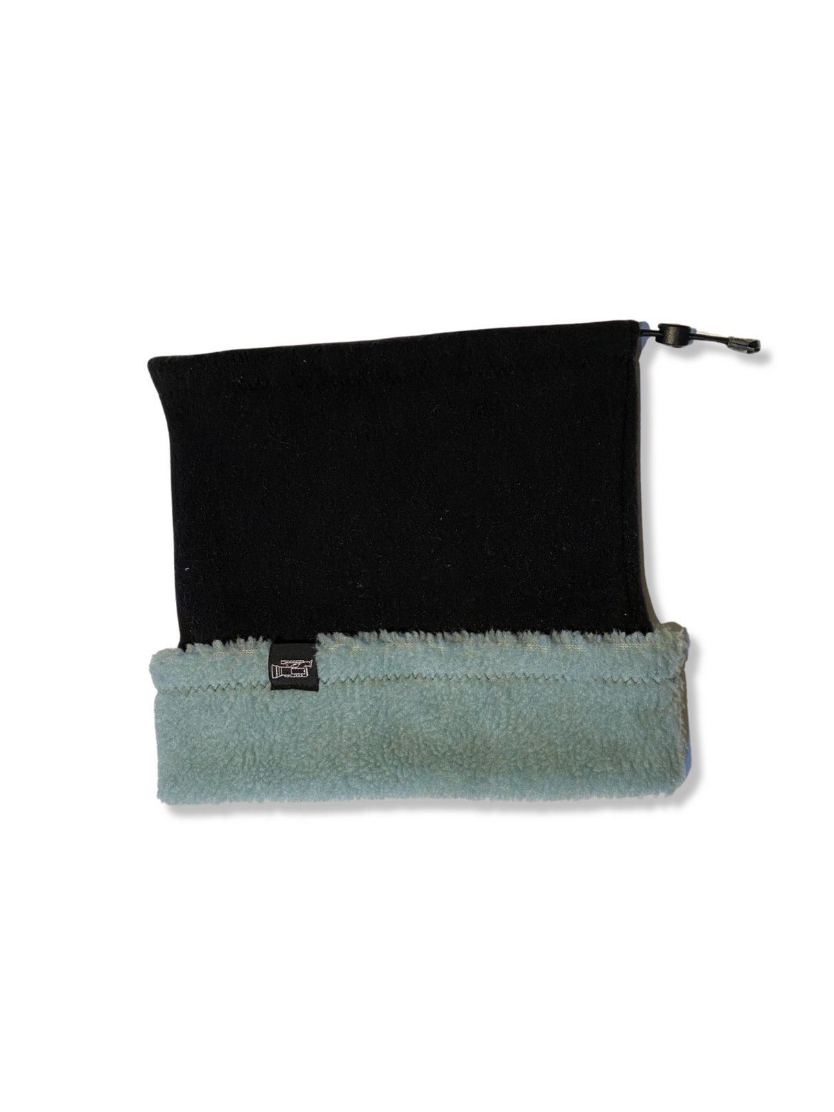 Black & Teal Sherpa | 2 in 1 Neck Warmer Beanie