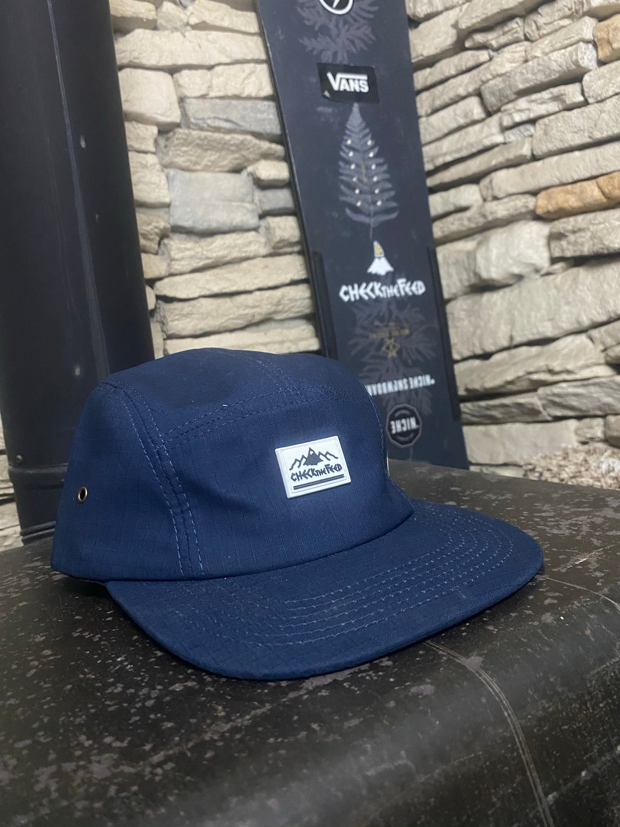 Navy Woven // 5 Panel Mountain Hat