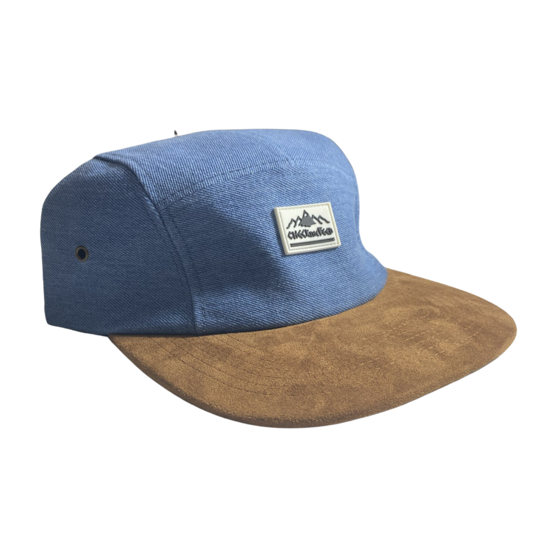 Denim & Brown Suede // 5 Panel Mountain Hat – CHECKtheFeed